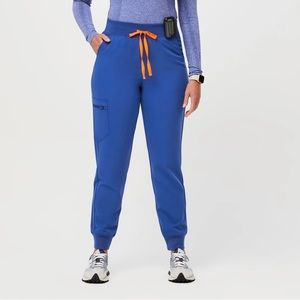 Figs High Waisted Zamora Jogger Scrub Pants - winning blue- petite length